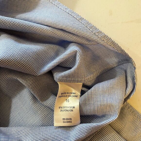 Theory Stretch Dover Spr Swildon Oxford Men’s Button Up Blue Shirt 16 R 32 33‎ - Picture 4 of 6